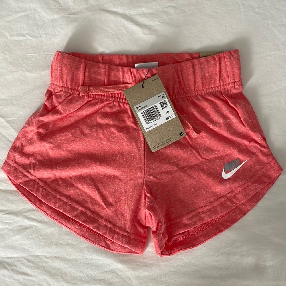 NWT Girls Nike cotton shorts size xs- coral